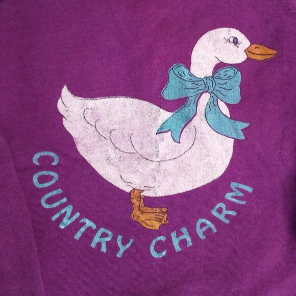 Vintage County Charm Goose Duck Farm Crewneck Sweatshirt - Picture 1 of 4